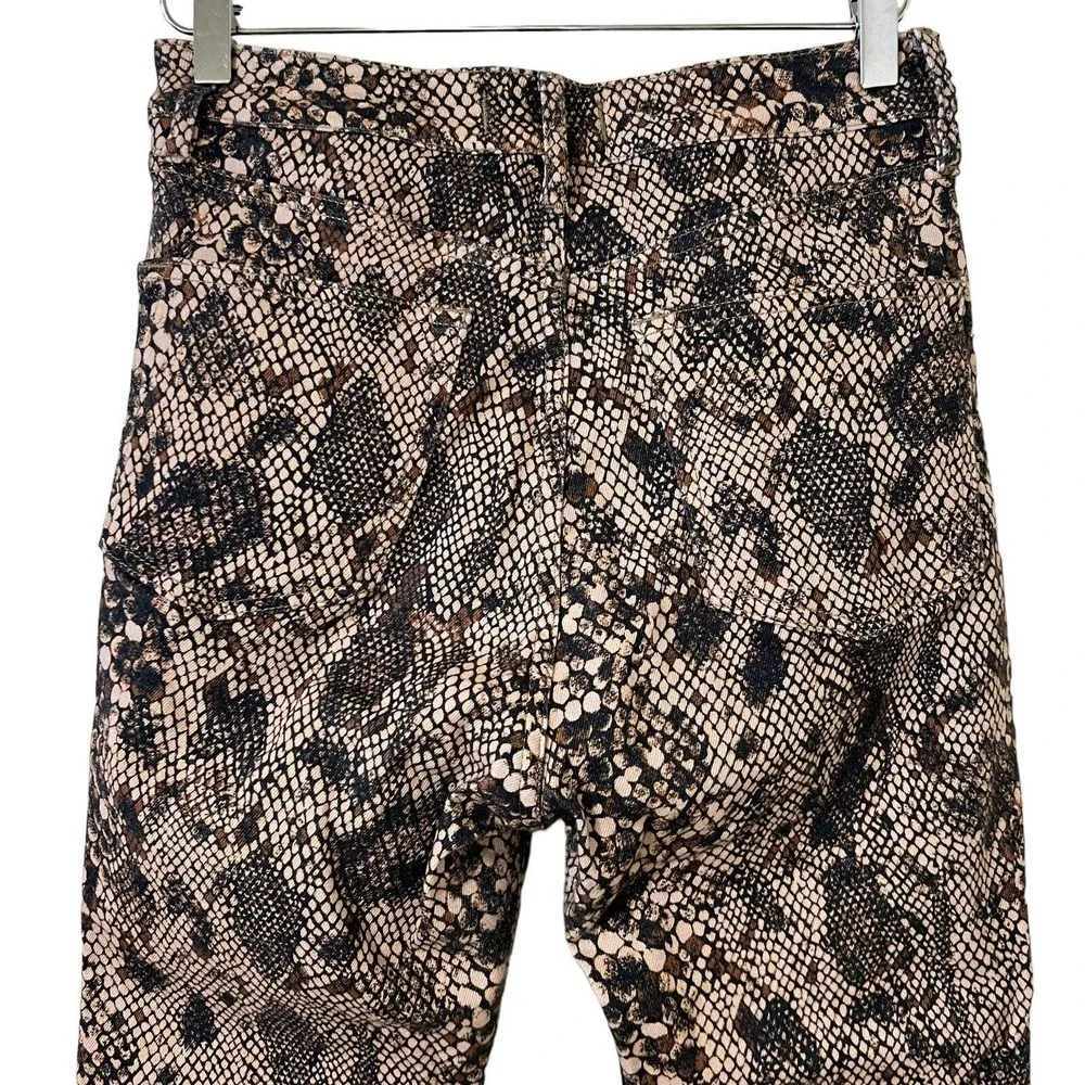 Free People We The Free Two Faced Snakeskin High Waist Frayed Jeans - Size 30